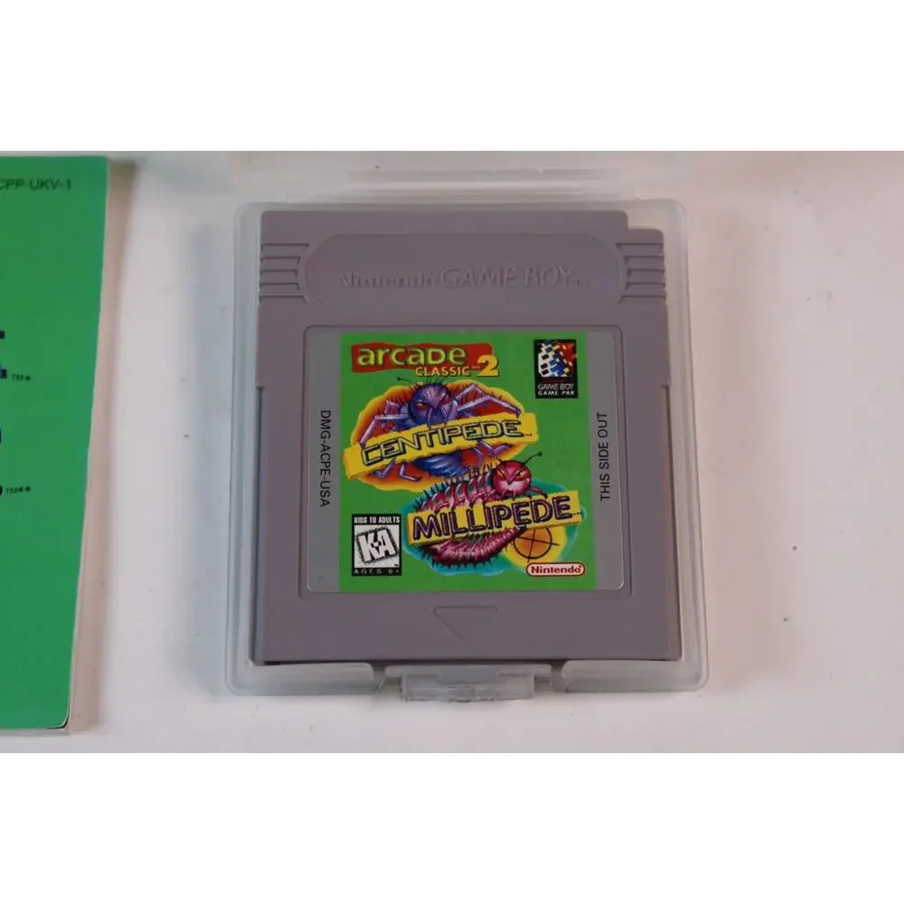 Nintendo Game Boy Arcade Classics 2 Centipede & Millipede Game With Box & Manual